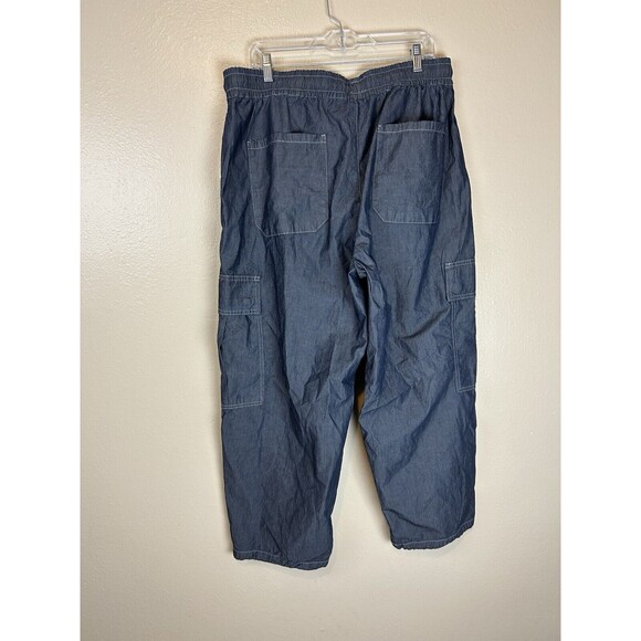 Anthropologie Blue Wide Leg Pants - Picture 2 of 6